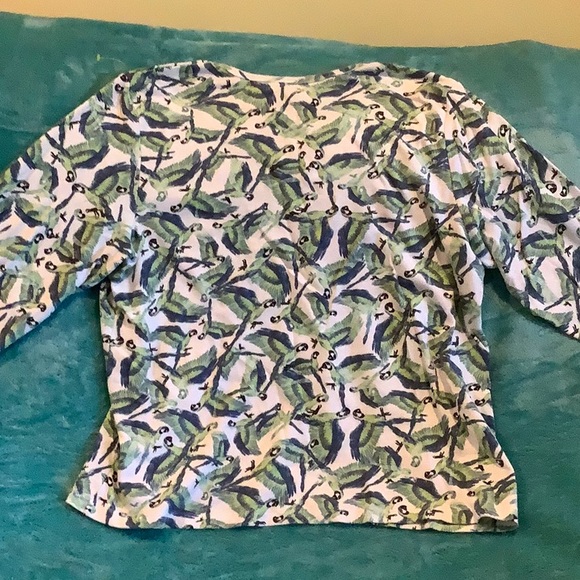 Tropical Parrots Long Sleeved Tee Shirt Plus Size 2X Karen Scott Resale - Picture 7 of 14